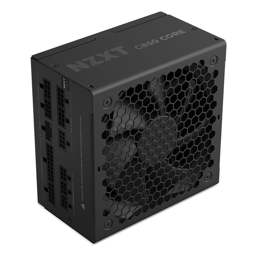 NZXT C850 Gold Core - 850W ATX 3.1 Power Supply - 80 PLUS Gold - Cybenetics Platinum - Fully Modular - PCIe 5.1 600 W 12 V-2x6 - Zero RPM Fan - 10°C Capacitors - Black - 1