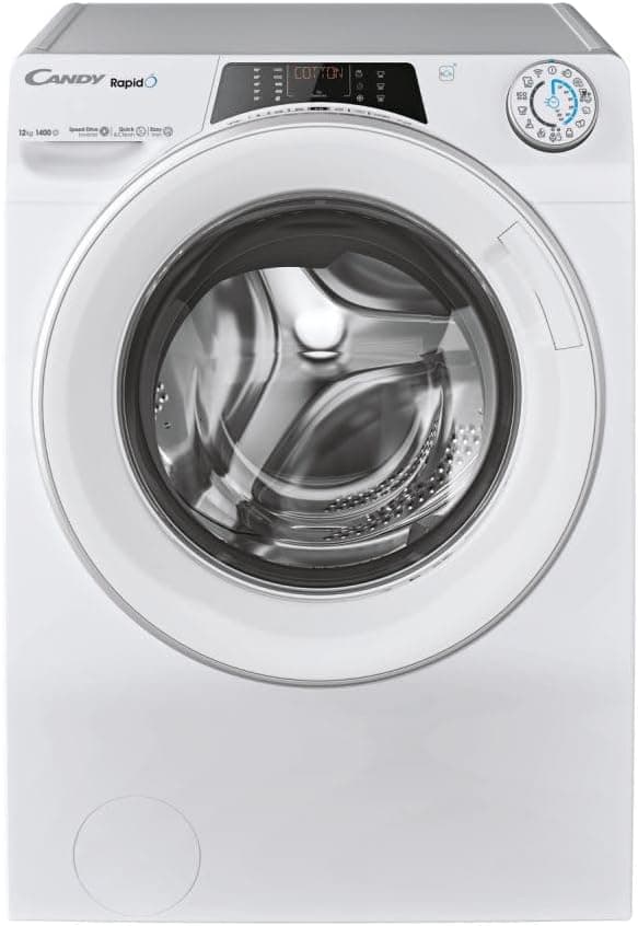 CANDY - Lave-Linge Hublot - Machine à Laver 12kg/1400 trs/min - Classe Énergétique A - 15 Programmes - WiFI+Bluetooth, Ecran Digital, Mix Power System - Blanc - 85 x 60 x 67 cm - Modèle RO14126DWMST-S - 1