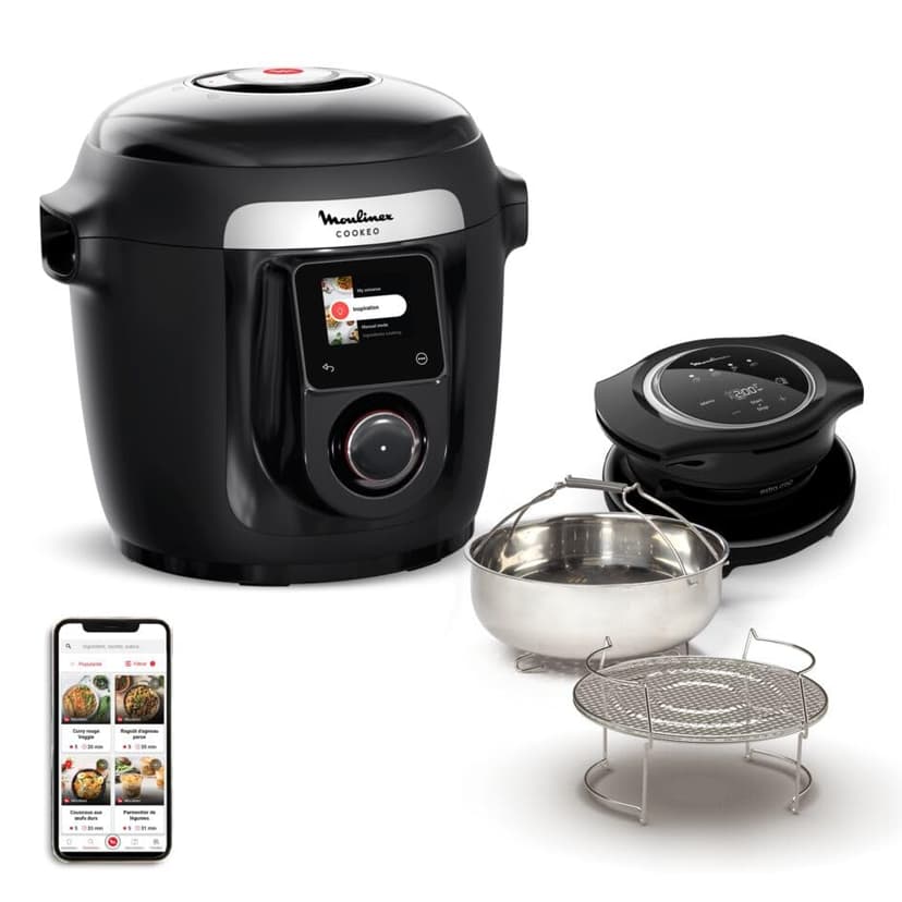 Moulinex Cookeo Wi-Fi with Extra Crisp, Multicooker, 14 Cooking Modes, Pressure Cooking, Air Fryer, Easy Step-by-Step Recipes, CE96X8F0 - 1
