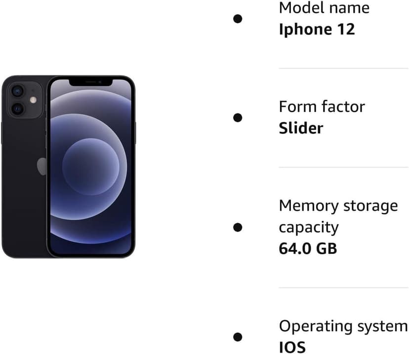 Apple iPhone 12, 64GB, Black (Renewed) - 7