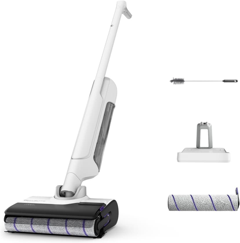 Rowenta X-Clean10 Aspirateur laveur sans fil, Longue autonomie, Nettoyage et séchage automatique GZ7540WO, 066_HANDSTICK Wet & Dry, White, Premium - 1