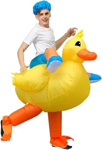 JASHKE Inflatable Duck Costume Adult Ride on Duck Inflata…
