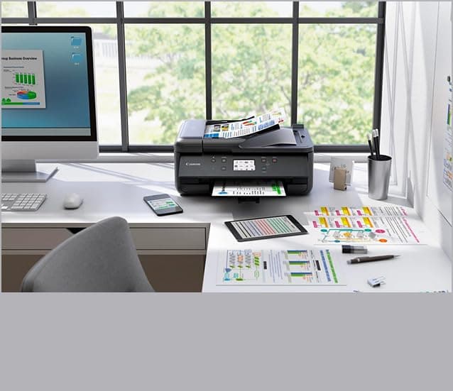 Canon PIXMA TR7650 Imprimante Multifonction A4 WiFi - Imprimante Jet d’Encre Couleur 4 en 1 (Scanner, copieur, imprimante sans Fil, fax, ADF, WiFi, LCD,), Blanc - 6