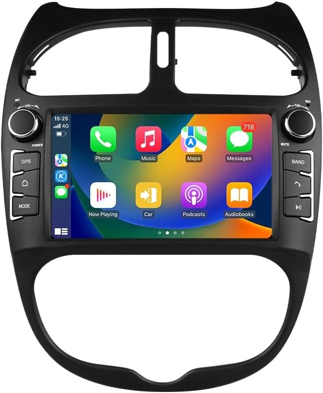 Ossuret - Radio de Coche para Peugeot 206 206CC 206SW (2000-2008), 7 Pulgadas Android 14 Pantalla táctil 2+32GB navegación GPS con Carplay Android Auto WiFi Bluetooth USB