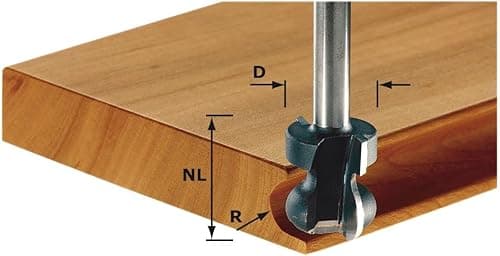 Festool Fraise pour poignée moulurée HW S8 D22/16/R2,5+6