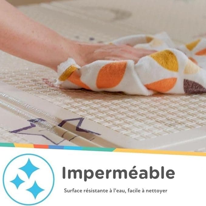 Nuby Foldable Reversible Play Mat - Easy Clean | Reversible | Waterproof | Suitable from Birth | 147 x 195 cm (Safari) - 4