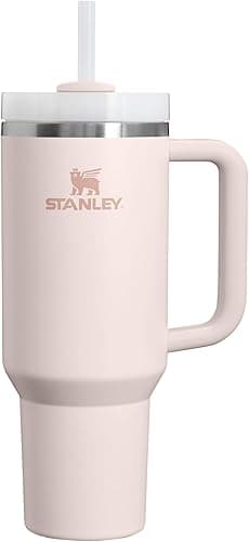STANLEY 1913 Quencher H2.0 Flowstate Tumbler 1.2L - Cold for 11 Hours - Iced for 48 Hours - Metal Water Bottle with Straw, Handle and Lid - Dishwasher Safe - Travel Mug for Cold Drinks - Rose Quartz