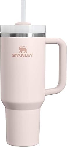 STANLEY 1913 Quencher H2.0 FlowState Mug Isotherme avec Paille 1.2L - Froid Pendant 11 Heures - Glacé Pendant 48 Heures - Thermos Lavable au Lave-Vaisselle - Gourde Inox Sans BPA - Rose Quartz