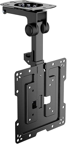 AISENS - CT43S-187 - Swivel Ceiling Stand, Foldable for Monitor/TV 20 kg of 19-43, Black