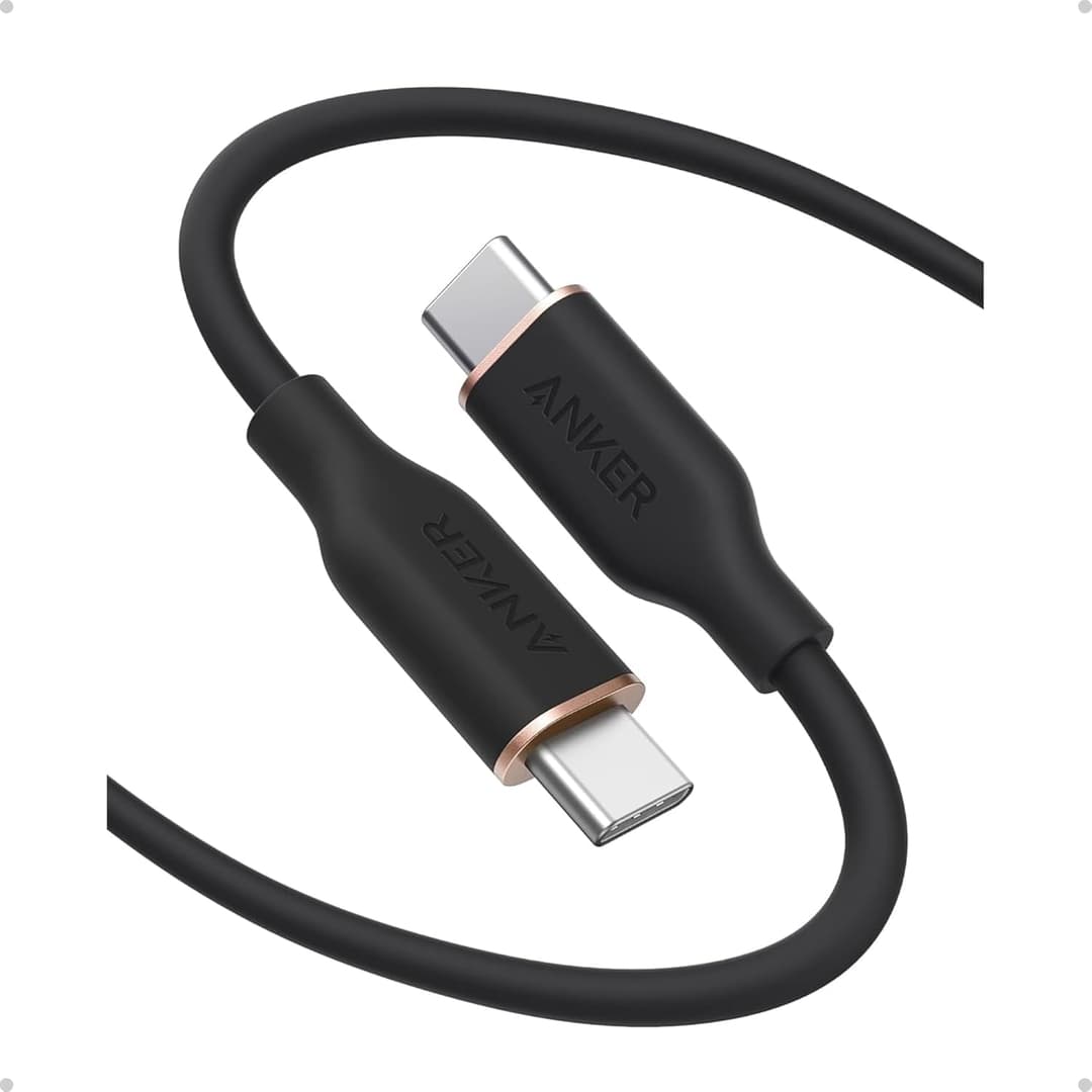 Anker USB C Cable, 240W Type C Flow Cord, Fast Charging for MacBook Pro, iPhone 17/16/15, iPad Pro, Samsung Galaxy,and More (USB 2.0, 6FT, Black)
