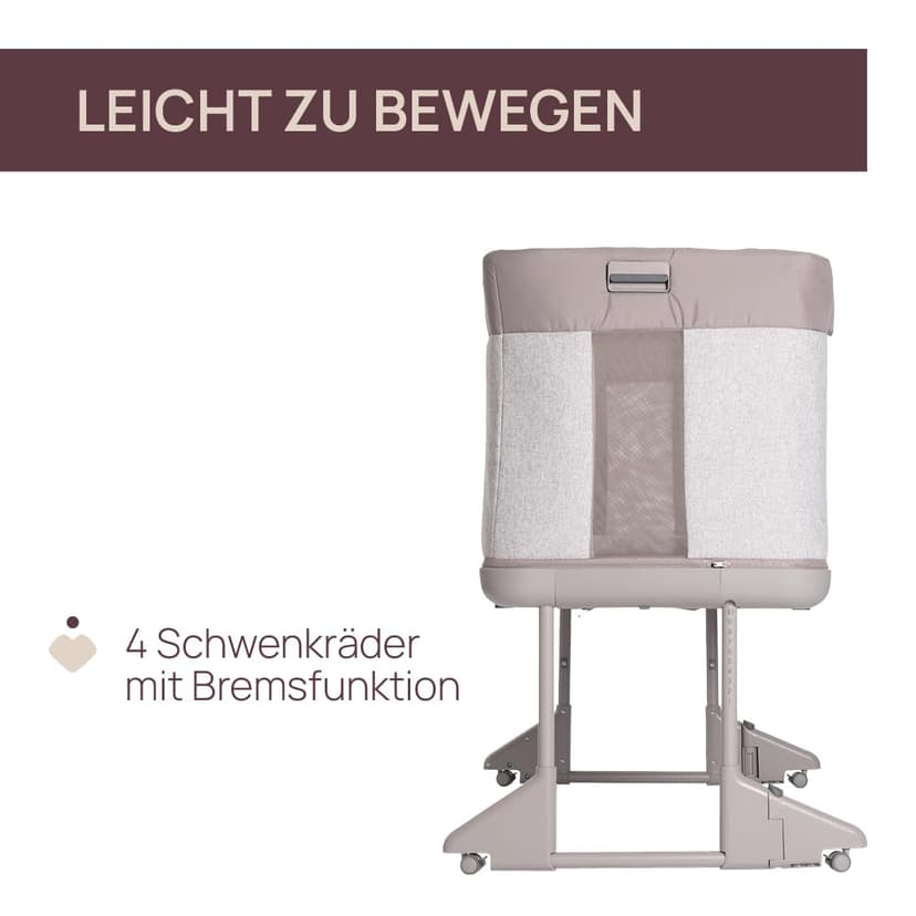 Chicco Next2Me Forever, Lit Bébé 3en1, Jusqu’à 4 Ans (22 Kg), Compatible avec Différents Lits, Berceau Bébé 3en1, Hauteur Réglable, Bonne Circulation de l'Air, 4 Roues, Matelas Inclus - 5