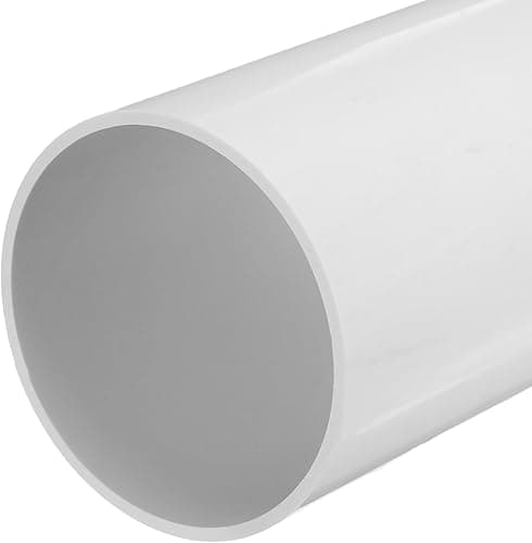 sourcing map 6.3 Inch PVC Rigid Tube Round Pipe Tubing Hardware Tubing 152mm ID 160mm OD 20cm/8" Length White High Impact for Water Pipe, Crafts