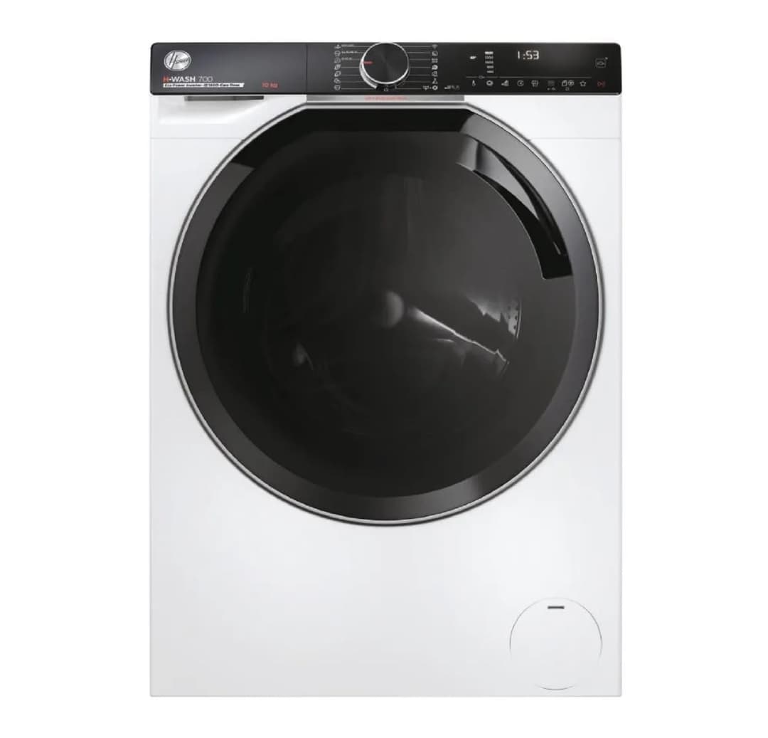 Hoover H-WASH 700 H7WD 610MBC-S Washing Machine 10 kg 1600 Rotations WiFi + BLE Connected Car Care Steam Care Pro System Care Box Class A 59 x 56 x 85 cm White