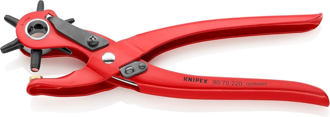 KNIPEX Revolving Punch Pliers Red Powder-Coated 220 mm, 90 70 220 EAN