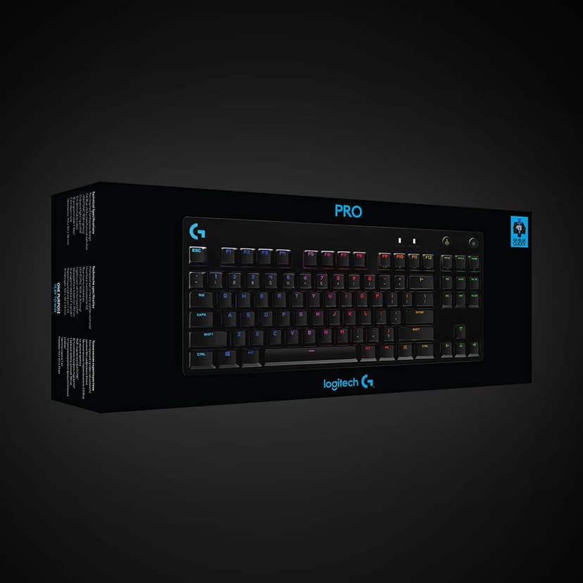 Logitech G PRO Tastiera gaming meccanica, ultraportatile senza tastierino numerico, cavo micro-USB rimovibile, tasti con retroilluminazione RGB LIGHTSYNC da 16,8M di colori, US Intl, PC/Mac - Nero - 9