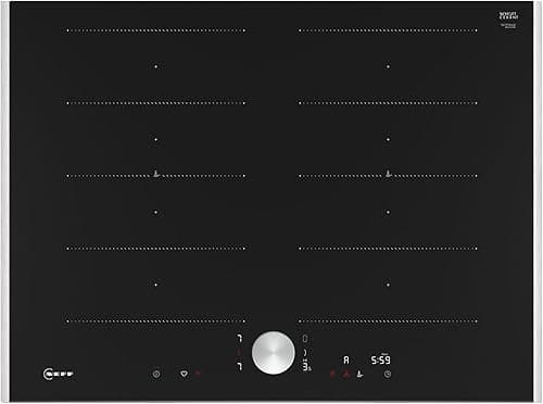 Neff, Home Connect T67TTX4L0 Self-contained Flex Induction Hob with Twist Pad Control, N90, Width 70 cm, Black with Frame