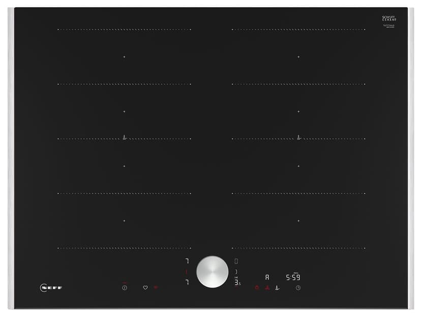 Neff, Home Connect T67TTX4L0 Self-contained Flex Induction Hob with Twist Pad Control, N90, Width 70 cm, Black with Frame - 1