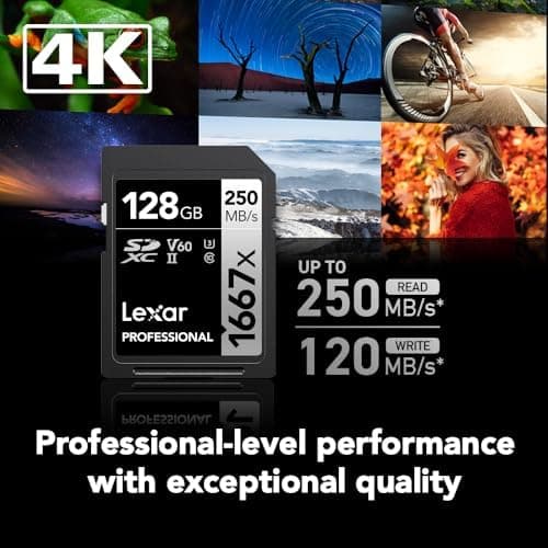 Lexar Professional 1667x 128GB SDXC UHS-II Card, Up To 250MB/s Read, for Professional Photographer, Videographer, Enthusiast (LSD128CBNA1667) - 2