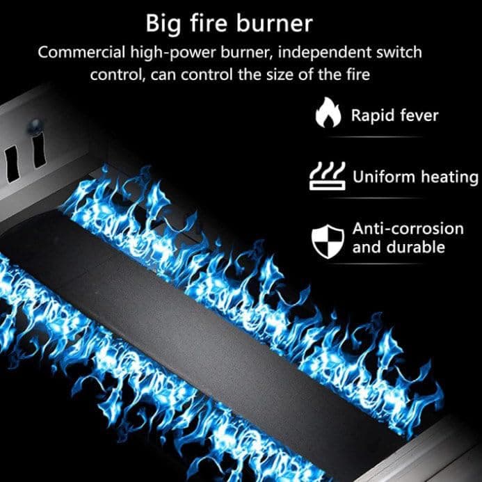 Friteuse à Gaz GPL En Acier Inoxydable Commerciale, Professionnelle Friteuse à Gaz Avec Panier Et Couvercle, Puissance De Feu Réglable Adaptée Au Poulet Frit Et Aux,Triplecylinder10L+10L+10L - 4