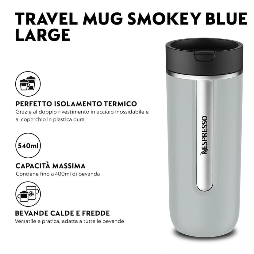 Nespresso Travel Mug Large, Smokey Blue, 540ml - 2