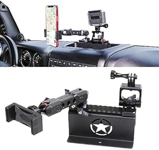 RERPRO JK Dash Support de téléphone pour Jeep Wrangler JK JKU Unlimited 2012-2018 Accessoires d'intérieur pour caméra d'action GoPro et téléphone Portable