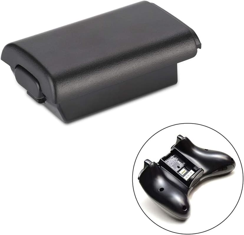 2 Stück Batteriefach Akku Gehäuse Deckel Case Abdeckung Cover für Gamepad Xbox 360 Controller Xbox 360 Wireless Controller passgenau stabil langlebig - schwarz - 3