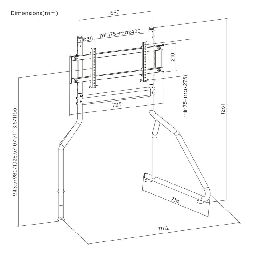 R8 Single Monitor Stand Black - 9
