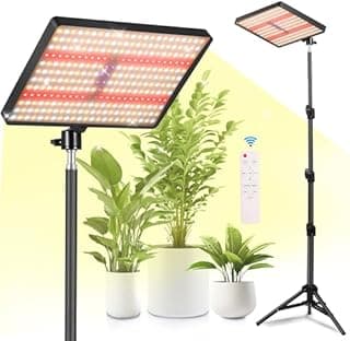 MICCYE Grow Lights for Indoor Plants UV IR Full Spectrum 286 LEDs Floor Plant Light with Stand, Dimmable Grow Lamp with 4/8/12H Timer for Seedlings Flower Growing Greenhouse