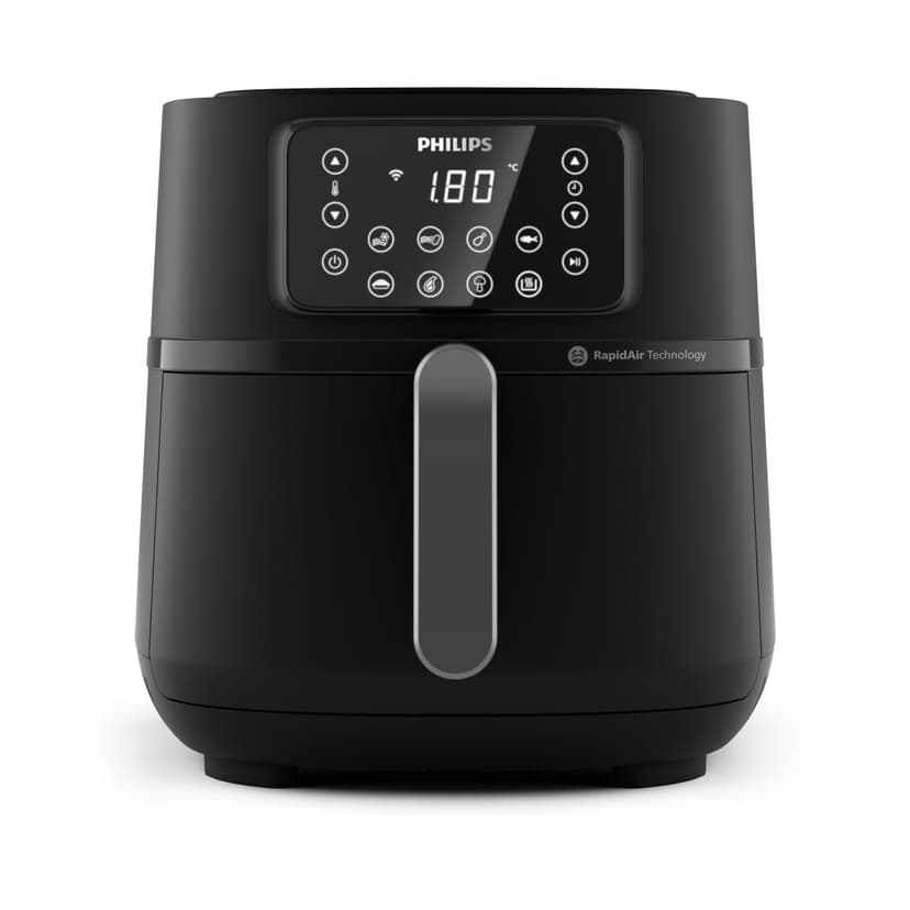 Philips Air Fryer Series 5000 7.2L Connected - 16 Cooking Functions, XXL Size 7.2L/1.4kg, RapidAir Technology, -90% Fat, Touch Screen, Easy to Clean, Black (HD9285/90) - 1