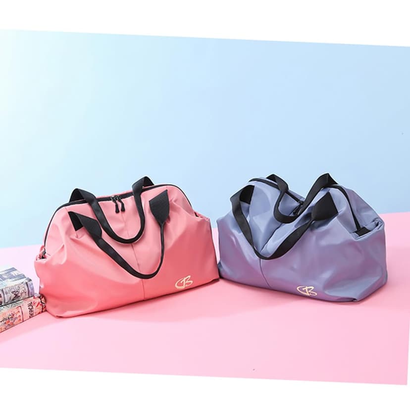Vllcsla Sac de Sport Femme Petit, Poche Humide, 45x27x20 cm, Imperméable Sac à Bandoulière de Sport/Voyage, Sacs de Week-End à Main, Sacs de Voyage Femme Piscine, Léger, Doux (Rose foncé) - 7