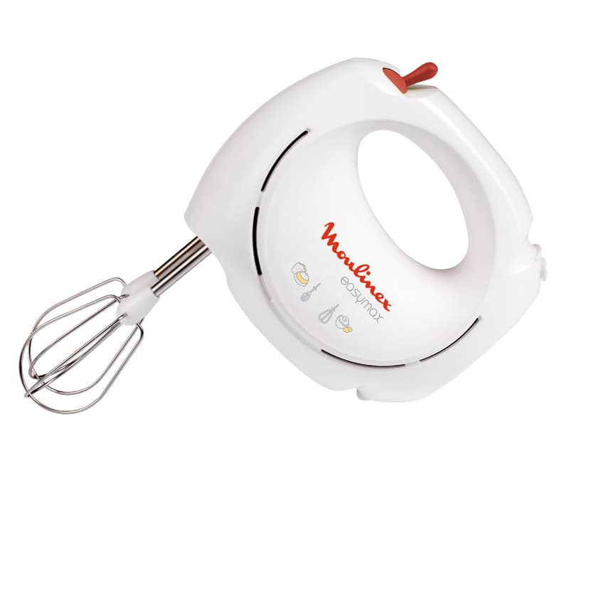 Moulinex Easymax, Batteur électrique, 200 W, 2 vitesses, 2 jeux de fouets inclus, Ergonomique, Compact, Blanc ABM11A30 - 3