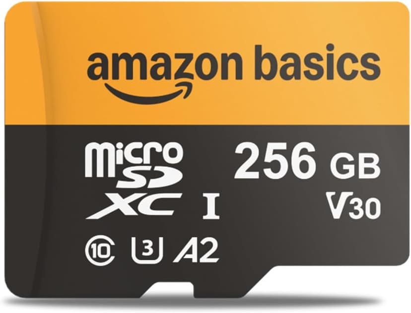 Amazon Basics Carte microSDXC 256 Go avec Adaptateur, Vitesse de Lecture jusqu’à 200 Mo/s, Lot de 1 - 1