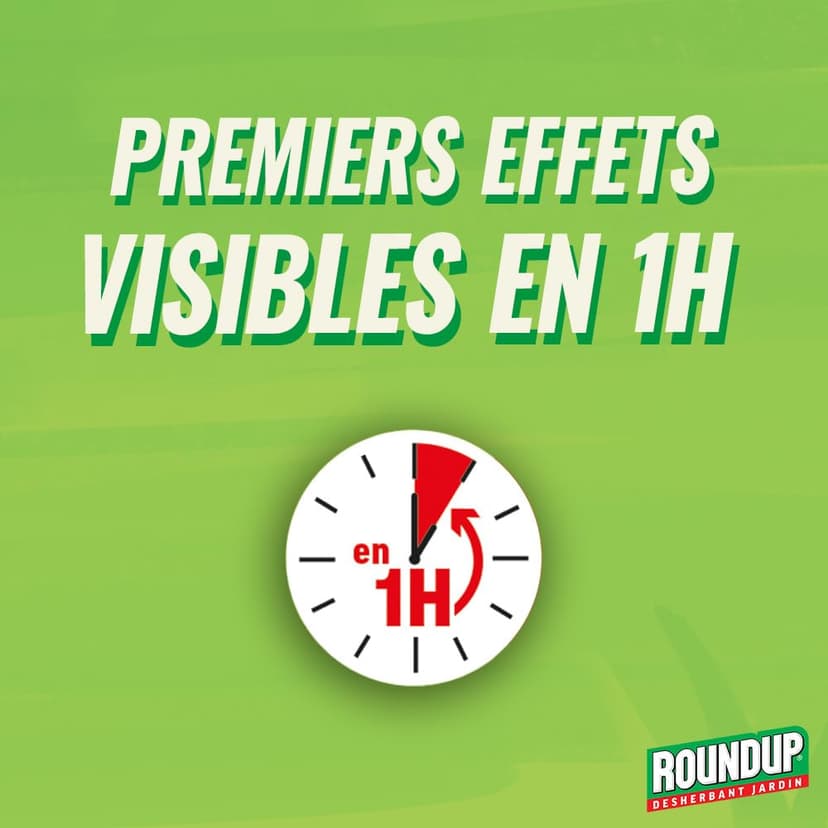 ROUNDUP Désherbant Concentré Cours, Allées & Terrasses – Format Économique 800ml – Action 2-en-1 Mauvaises Herbes & Mousses – Effets dès 1h - 5