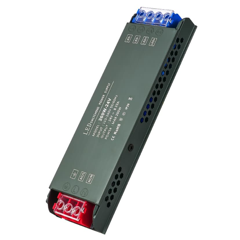 URAQT Transformateur LED 220V 24V, 200W Entrée AC à DC Alimentation Basse Tension, Driver de Tension Constante - 1