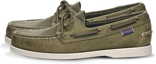Sebago Men's Docksides Portland Crazy H Boat Shoes, Green (Green Military 909), 8 UK