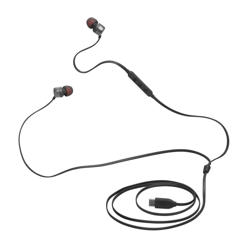 JBL Tune 310 C Hi-Res Wired Earbuds with Microphone, Flat Tangle-Free Cable, 3-Button Remote, EQ Presets Control and Volume Adjustment, Black - 1