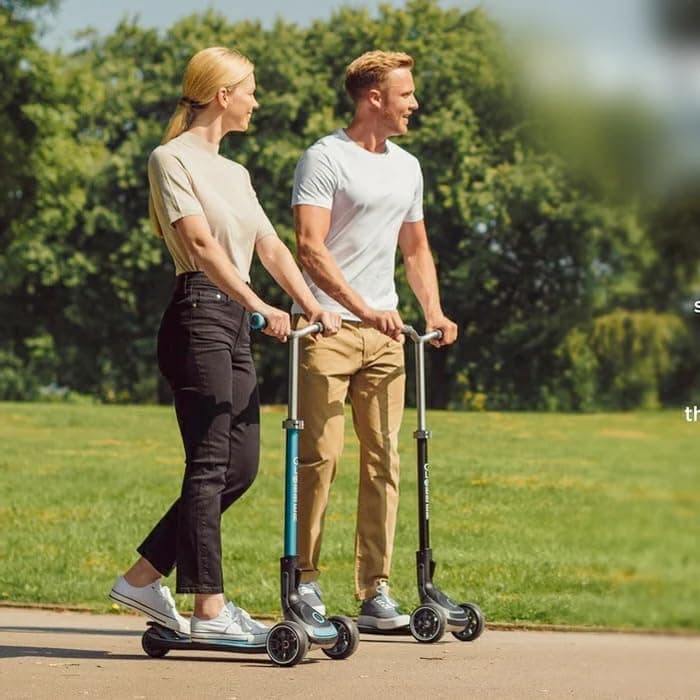 Globber Ultimum Lights, Charcoal Grey - Foldable Scooter with Lights, 3 Wheels, Adjustable Handlebar, Wide Deck, Rear Braking, 100 kg Max Weight, 2 Years Warranty - 8