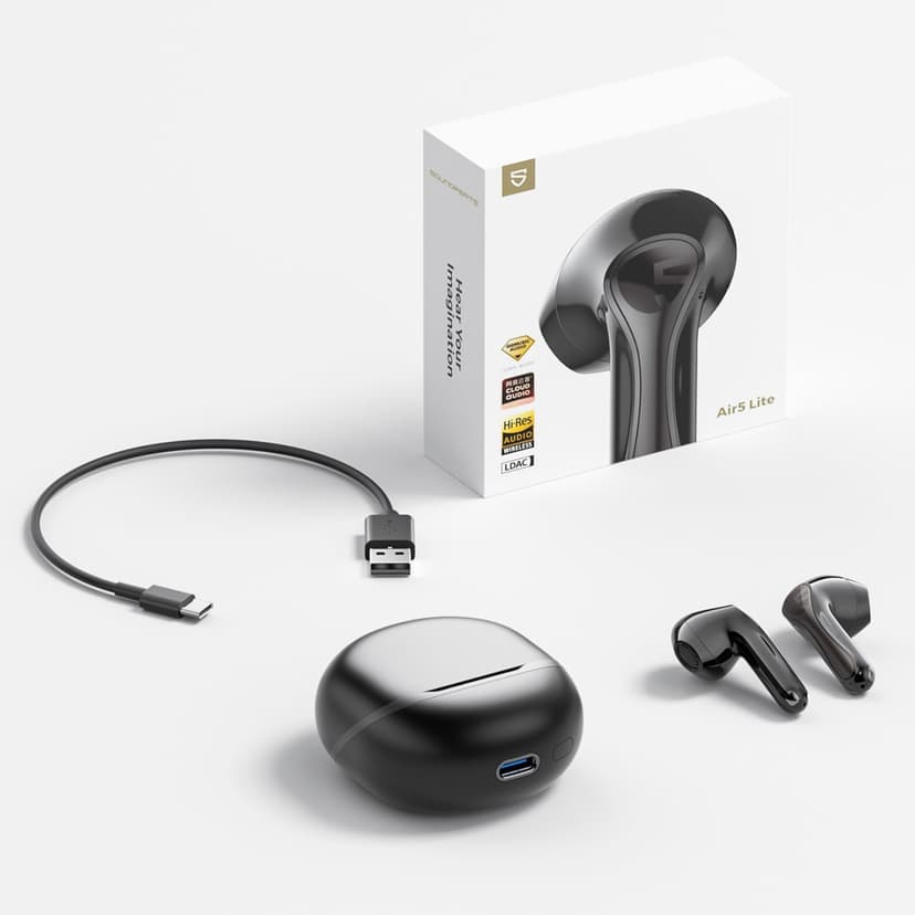 SOUNDPEATS Air5 Lite Wireless Earbuds with Hi-Res Audio, Bluetooth 5.4 Earphones, 13mm Drivers, LDAC Codec, Noise Cancelling Headphones for Calls, Stereo Sound, 30 Hrs, APP Control (Black) - 8