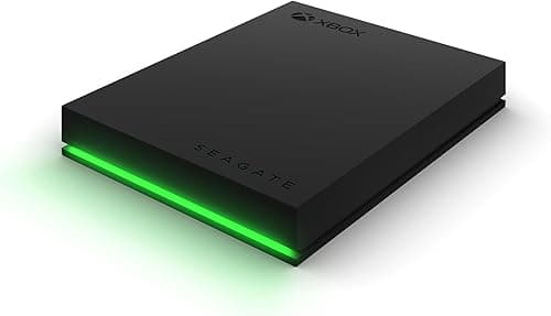 Seagate Game Drive for Xbox, 4TB, External Hard Drive Portable, USB 3.2 Gen 1, Black with built-in green LED bar, Xbox Certified, 3 year Rescue Services (STKX4000402)