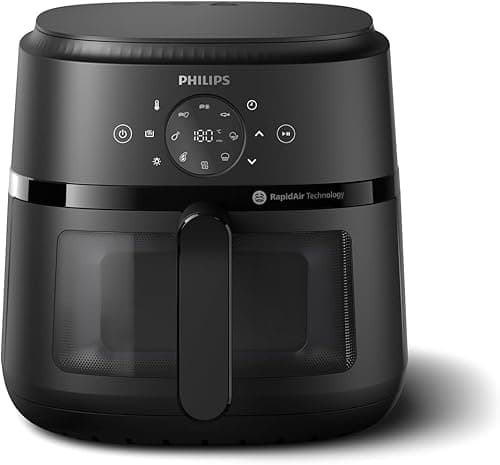 Philips Airfryer 2000 Series 6.2L - 1700W Power, Cooking Window, RapidAir Technology, Digital Touch Screen, 13 Cooking Options, Up to 90% Less Fat, Black (NA230/00)