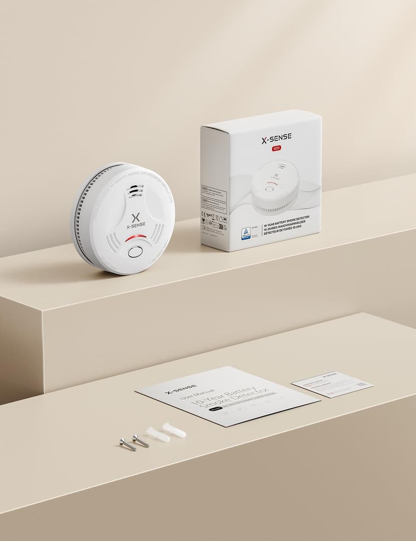X-Sense Smoke Alarm for Home, 10-Year Sealed Battery Fire Alarm, LED Indicator & Silence Button, Smoke Detector Battery Operated, Conforms to EN 14604 Standard, SD11 - 7
