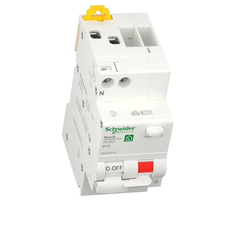 Schneider Electric FI LS RESI9 1P + N 16A B 30MA Type A 6KA, R9D01616 - 5