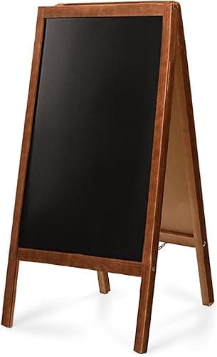 Mg Design Chevalet ardoise en bois 60 × 120 cm – recto verso, pliable et effaçable – panneau publicitaire pour restaurants, commerces et événements
