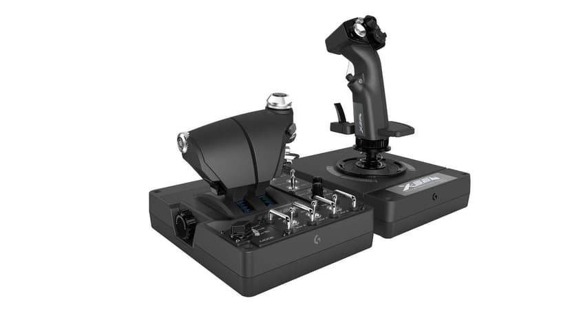 Logitech G X56 H.O.T.A.S Système 3M avec Commande des Gaz RVB et Joystick, 6 DOF, 4 Options de Ressort, +189 Commandes Programmables, RVB, 2x USB - Noir - 1
