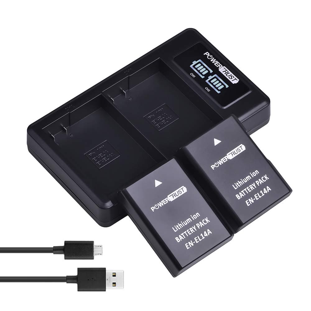 PowerTrust 2 Batteries EN-EL14 EN-EL14A 1500 mAh et Doubl…