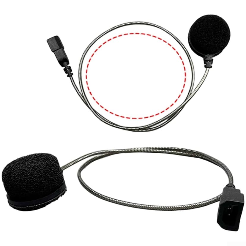 Microphone à perche souple et rigide compatible avec Cardo avec réduction du bruit et câblage plaqué argent pour une communication fiable du casque (dur) - 2