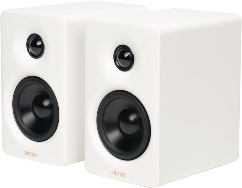 Edifier M60 Compact Desktop Speakers 2.0: Bluetooth 5.3, 66W RMS, Hi-Res Wireless Audio, LDAC, 3” Mid Bass & 1” Tweeter, USB-C/AUX Inputs, Multimedia Speaker with Stands for PC Gaming & Music – White - 1