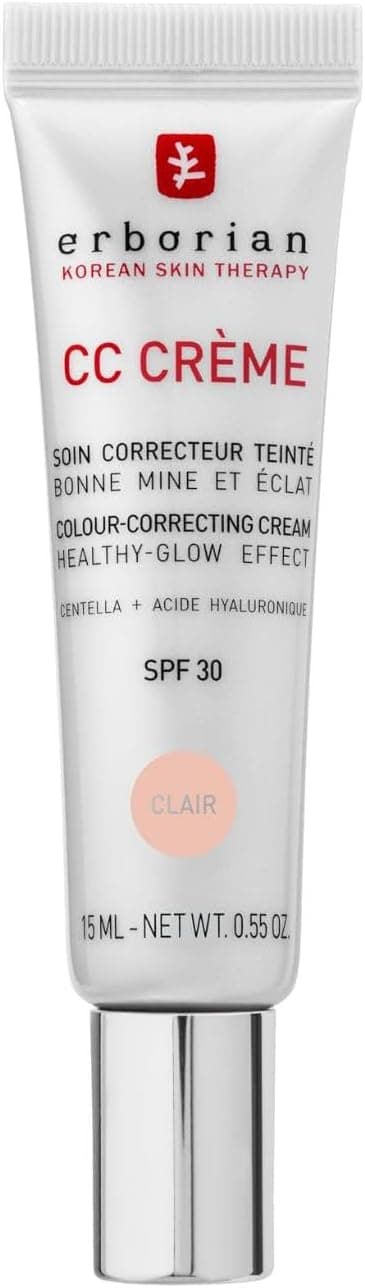 Erborian - CC Cream with Centella Asiatica- Color Correcting Cream with Healthy Glow Effect - Natural and Luminous Finish - Long-Lasting Hydration - Korean Cosmetic Care - Clair 15 ml - 1