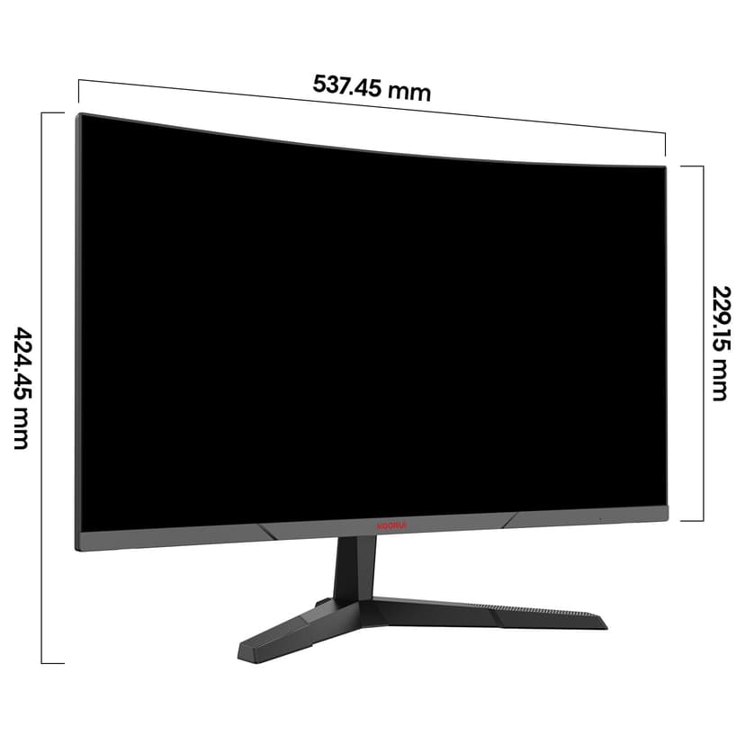 KOORUI 24'' Ecran PC Gamer Incurvé, 180Hz 1ms FHD PC Moniteur Gaming 1500R, Adaptive Sync VESA 100x100mm, Inclinaison réglable, HDMI2.0/DP1.2 - 2