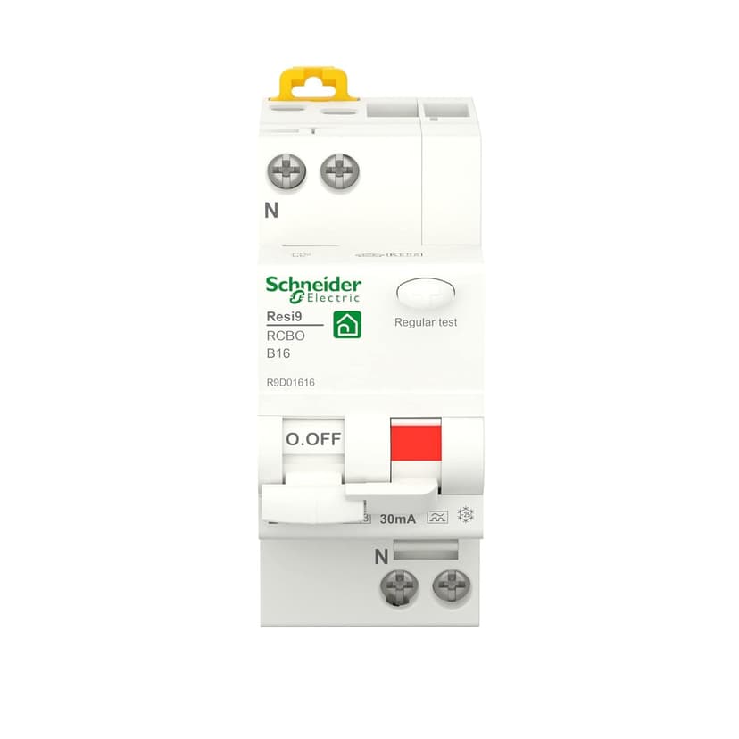 Schneider Electric FI LS RESI9 1P+N 16A B 30MA TYP A 6KA R9D01616 Gris - 1